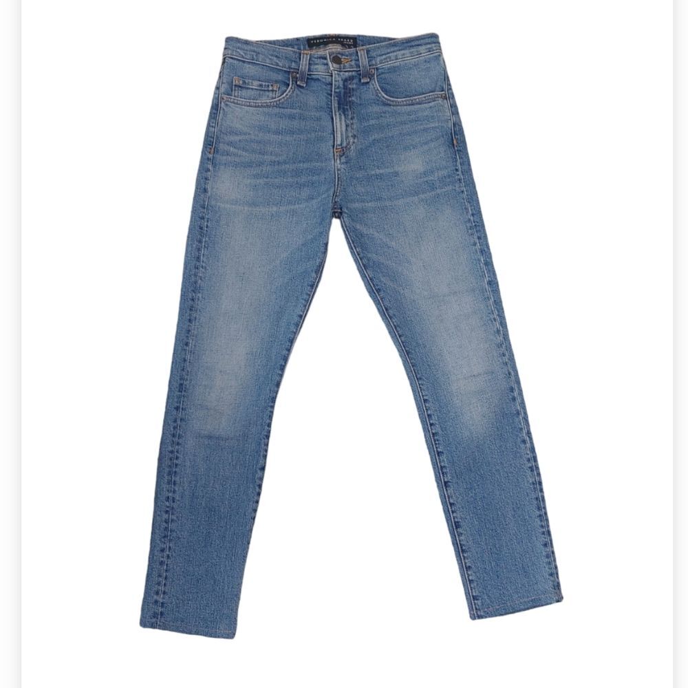 Veronica Beard Faye High Rise Skinny Jeans in light blue Wash Cropped size 26